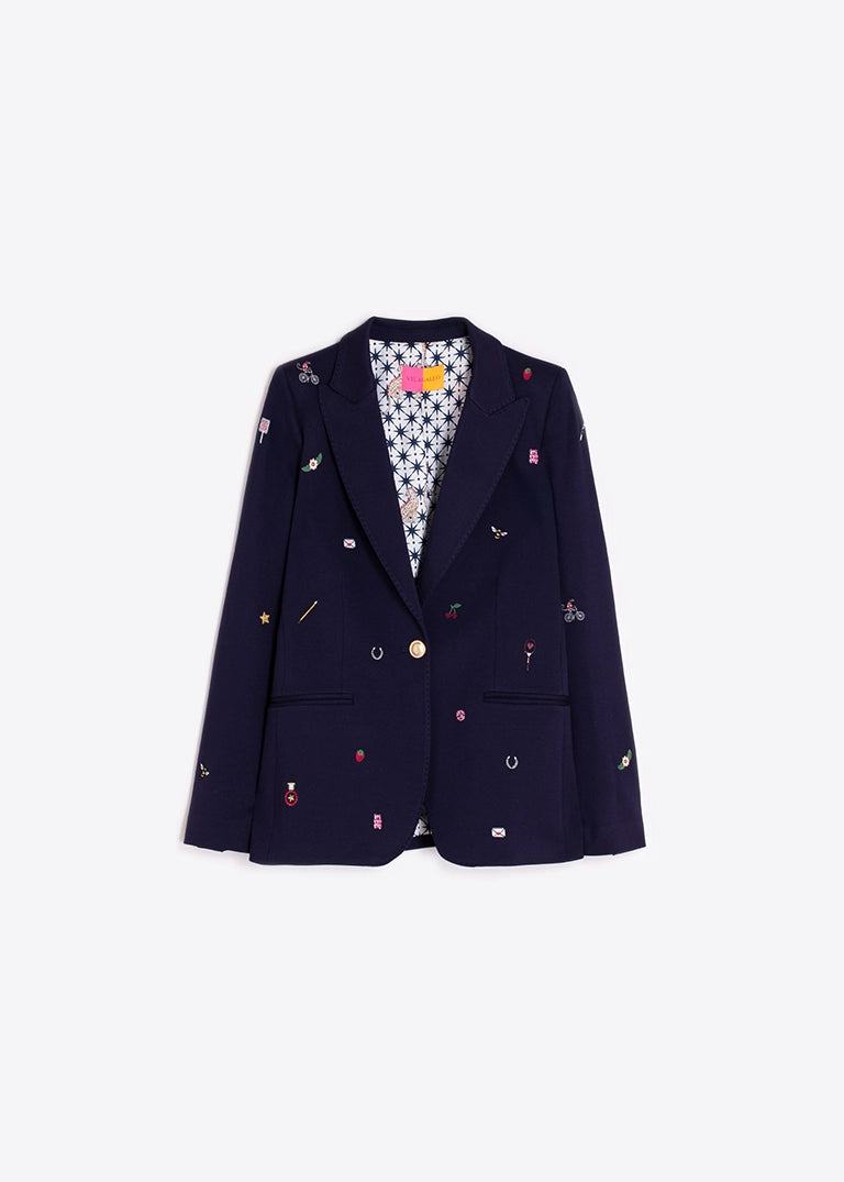 Chaqueta Marino mini bordados