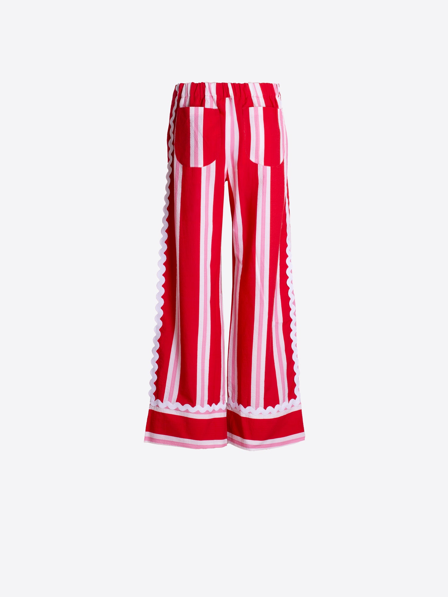 PANTALÓN RECTO RAYAS ROJAS