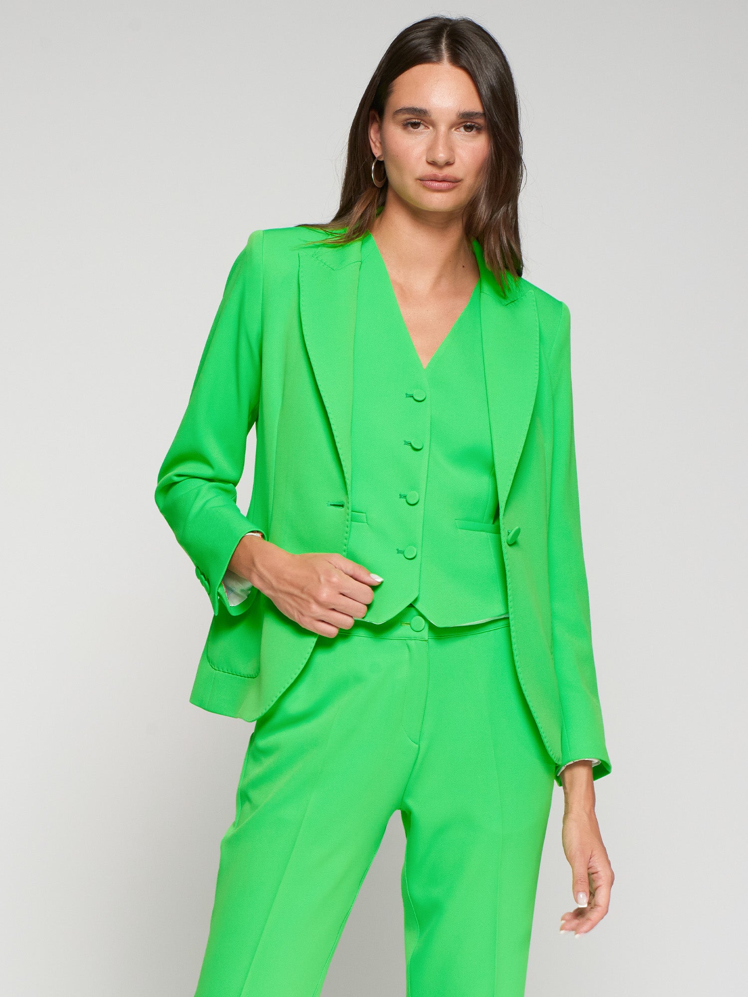 CHAQUETA VERDE NEÓN FORRO ILUSTRADO