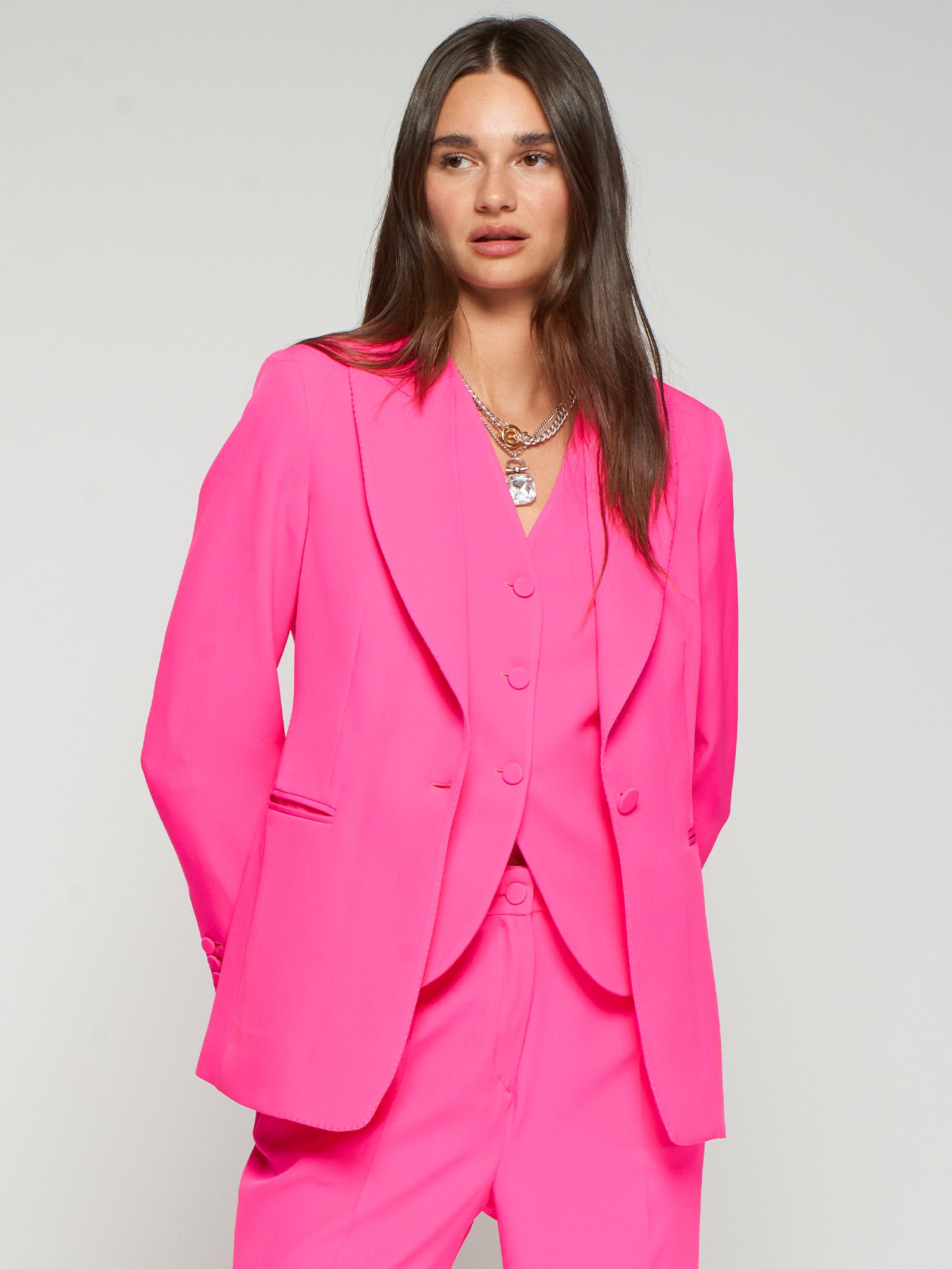 CHAQUETA FUCSIA FORRO ILUSTRADO