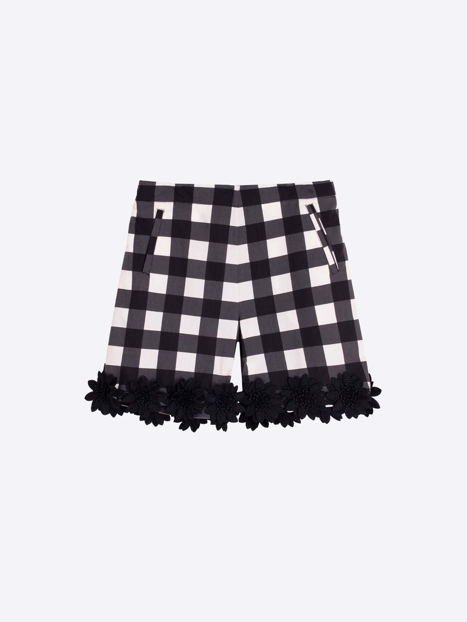 PANTALÓN CORTO CUADROS FLORALES