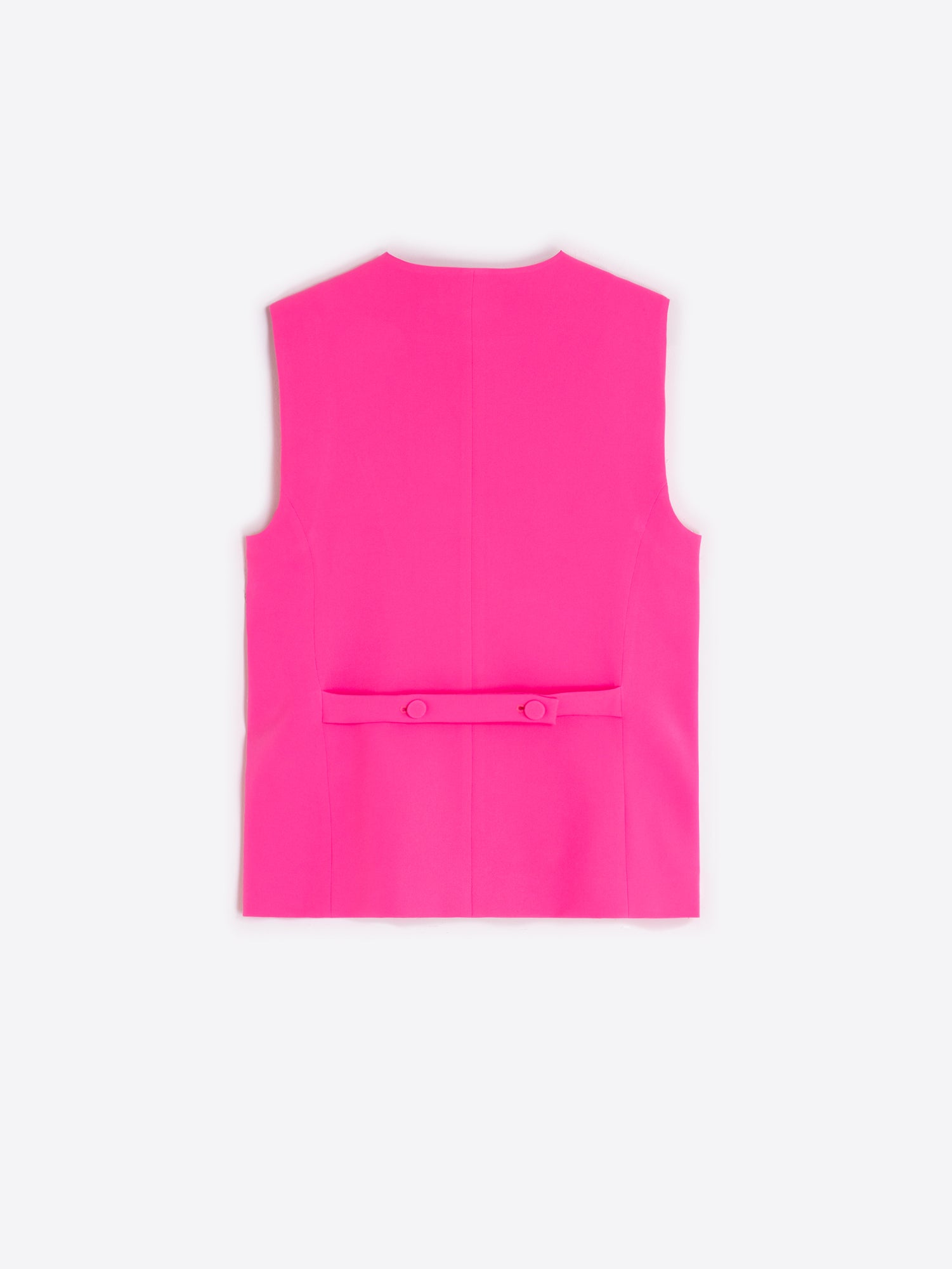 CHALECO FUCSIA TEJIDO LISO