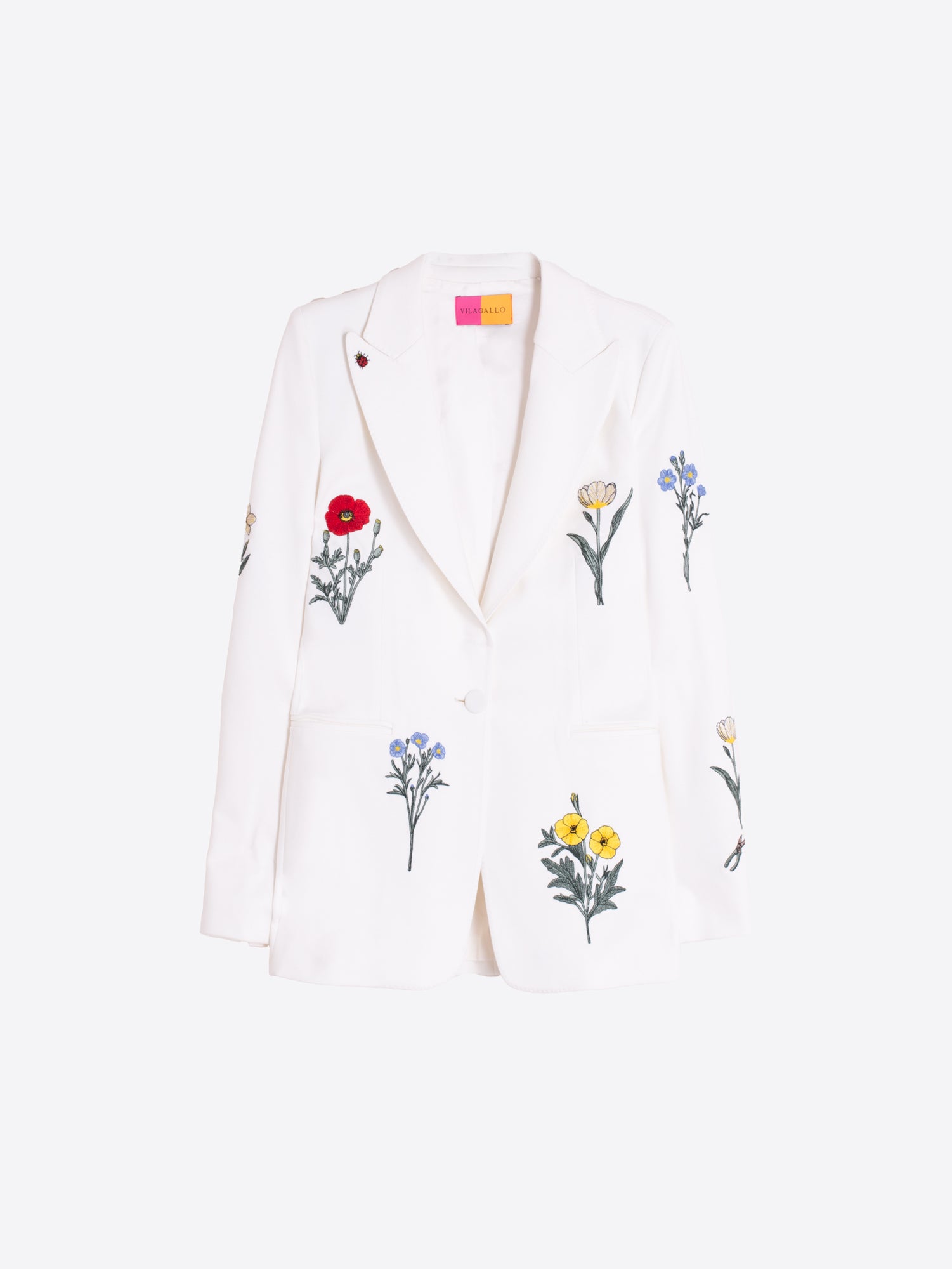 CHAQUETA BLANCA FLORES BORDADAS