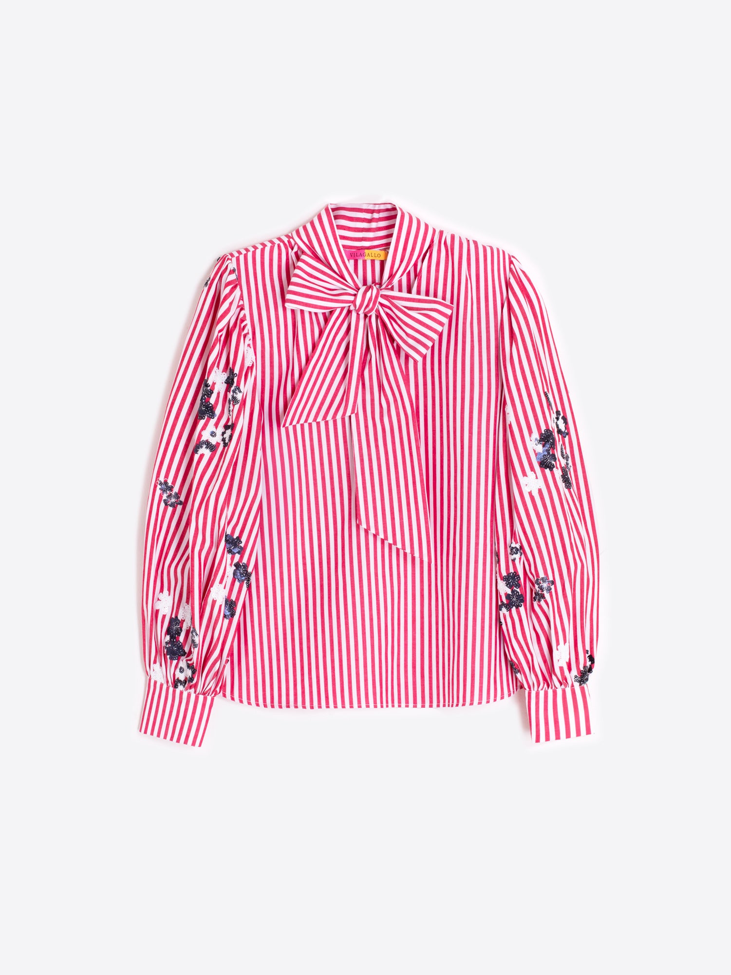 CAMISA RAYAS ROSA LAZO Y BORDADOS