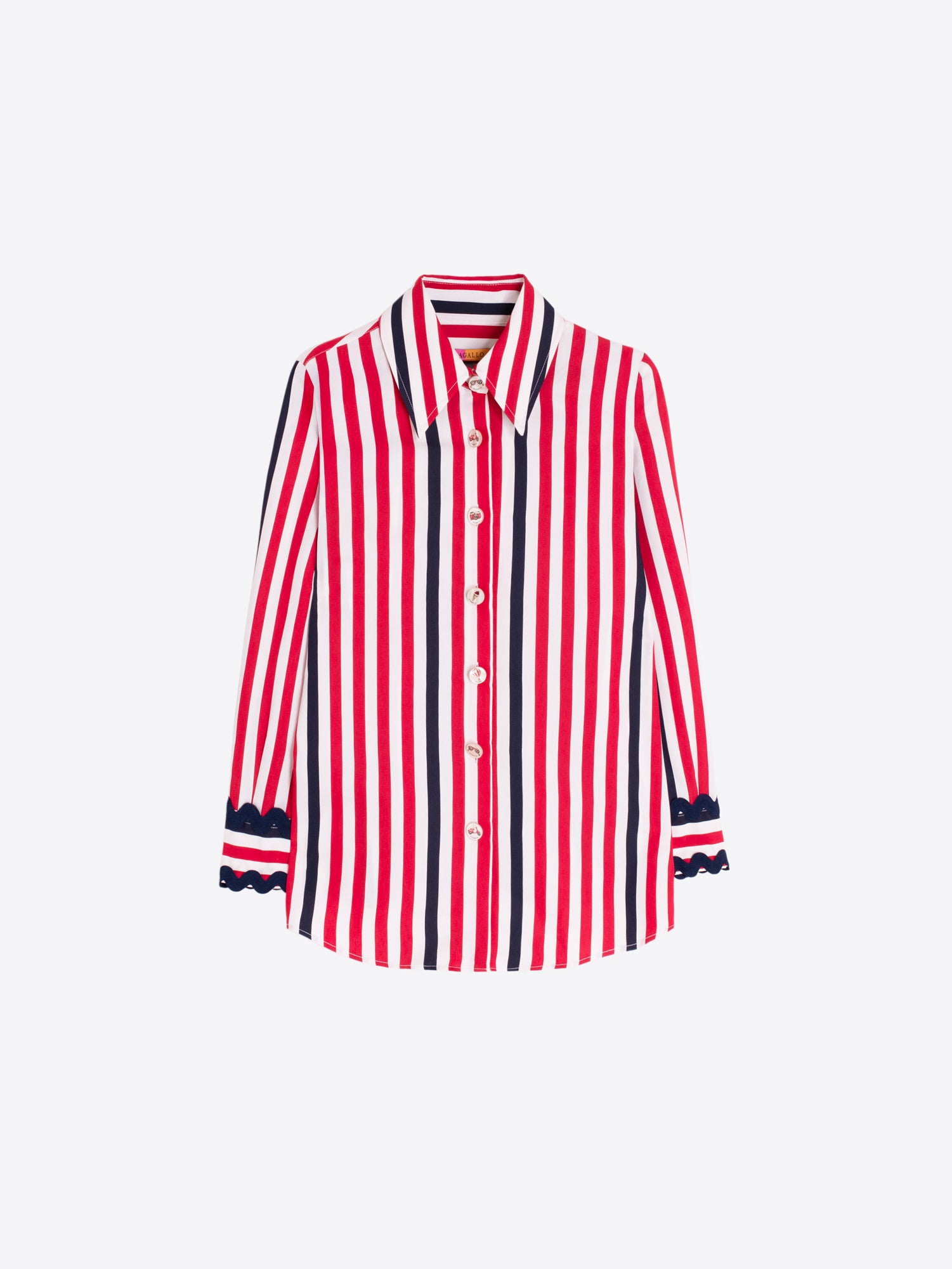 CAMISA RAYAS ROJO MARINO PUÑOS ONDULADOS