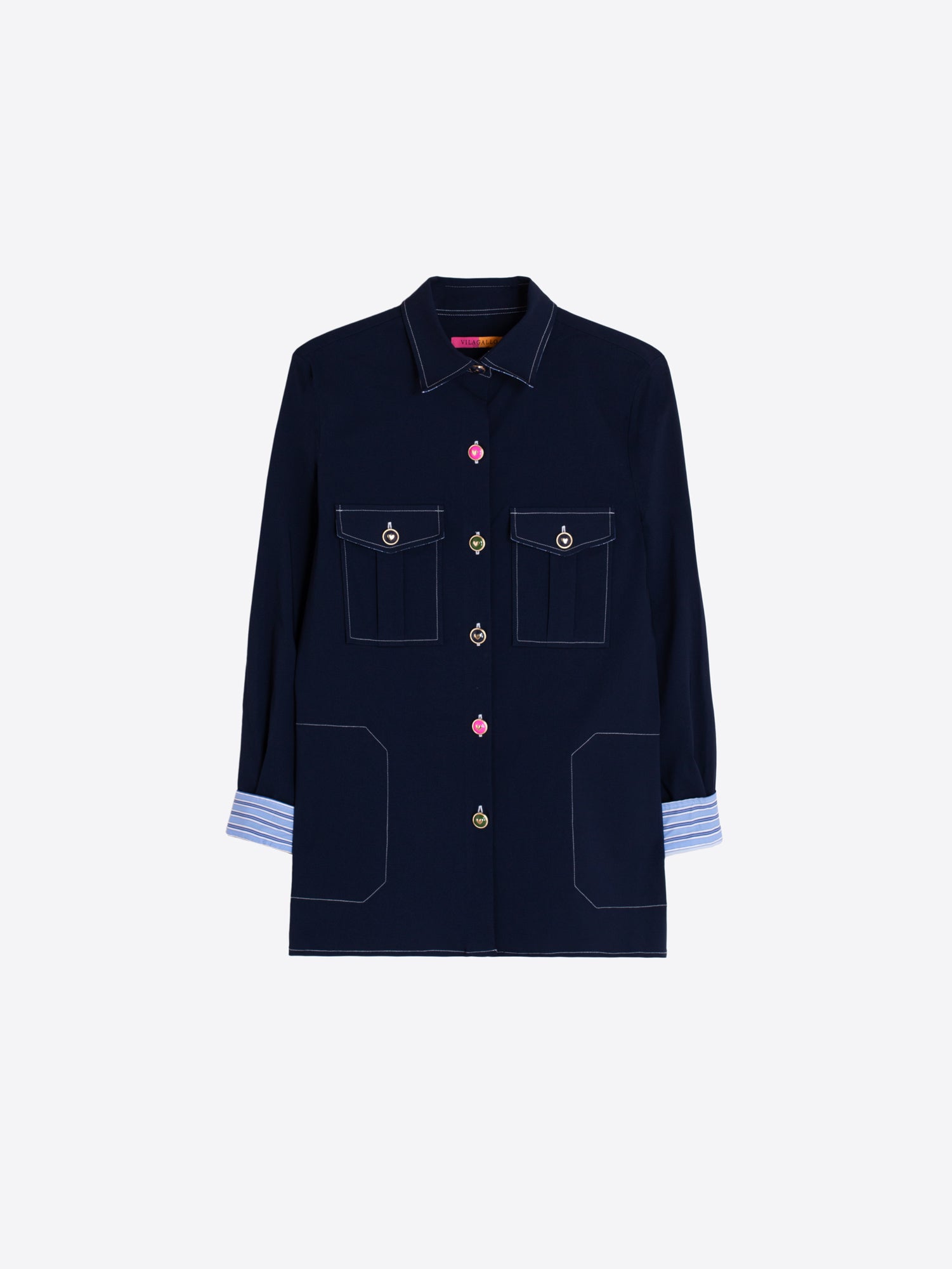 CHAQUETA AZUL MARINO BOTONES DE COLORES