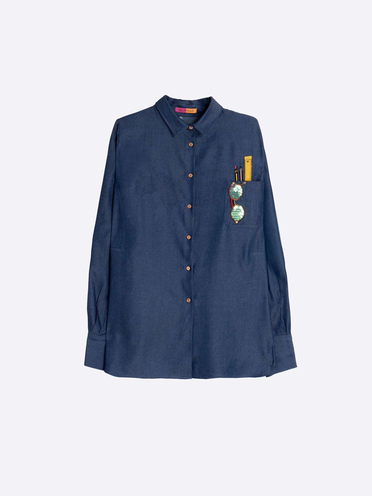 CAMISA DENIM BOLSILLO ILUSTRADO