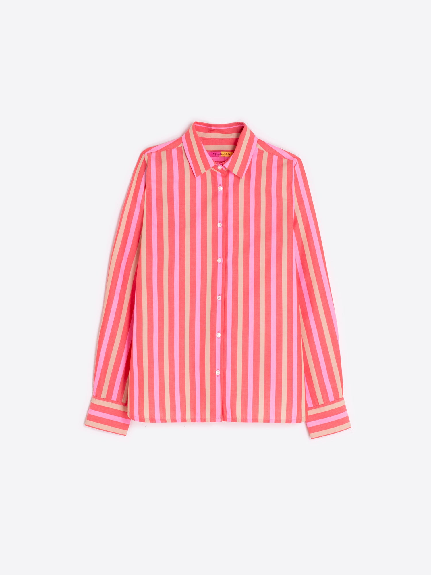 CAMISA RAYAS ROSA CORAL