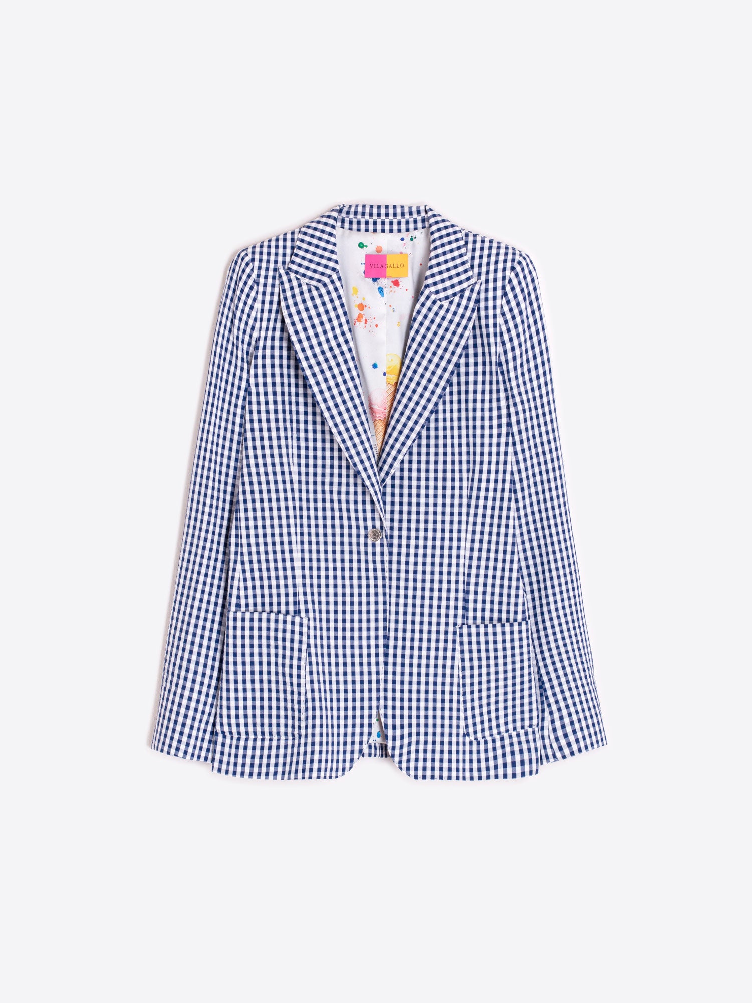 CHAQUETA VICHY AZUL Y BLANCO