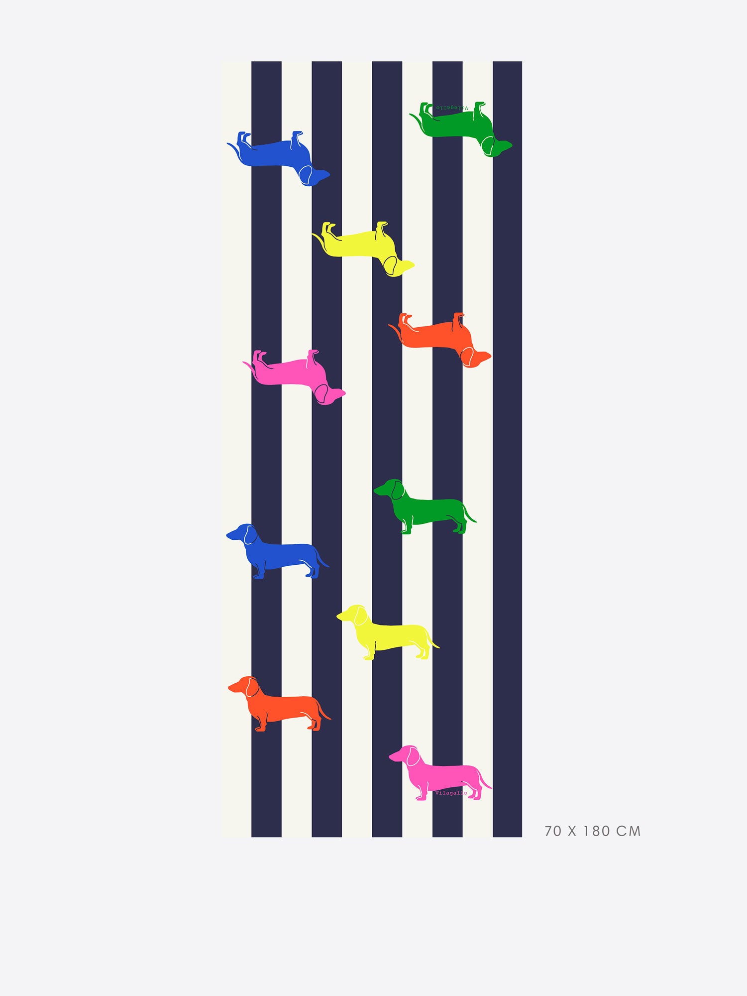 PAÑUELO RAYAS MARINO PERROS MULTICOLOR