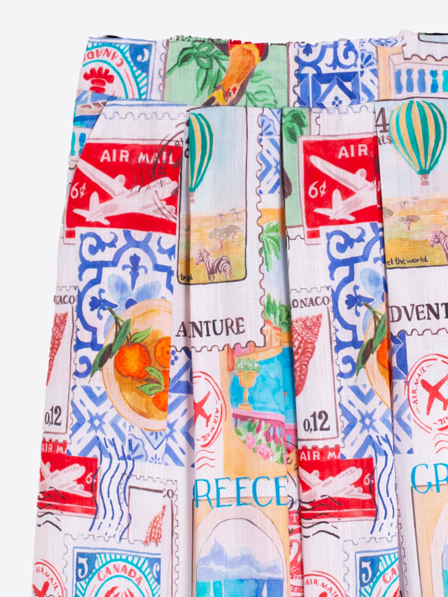 FALDA ESTAMPADO SELLOS DE VIAJE