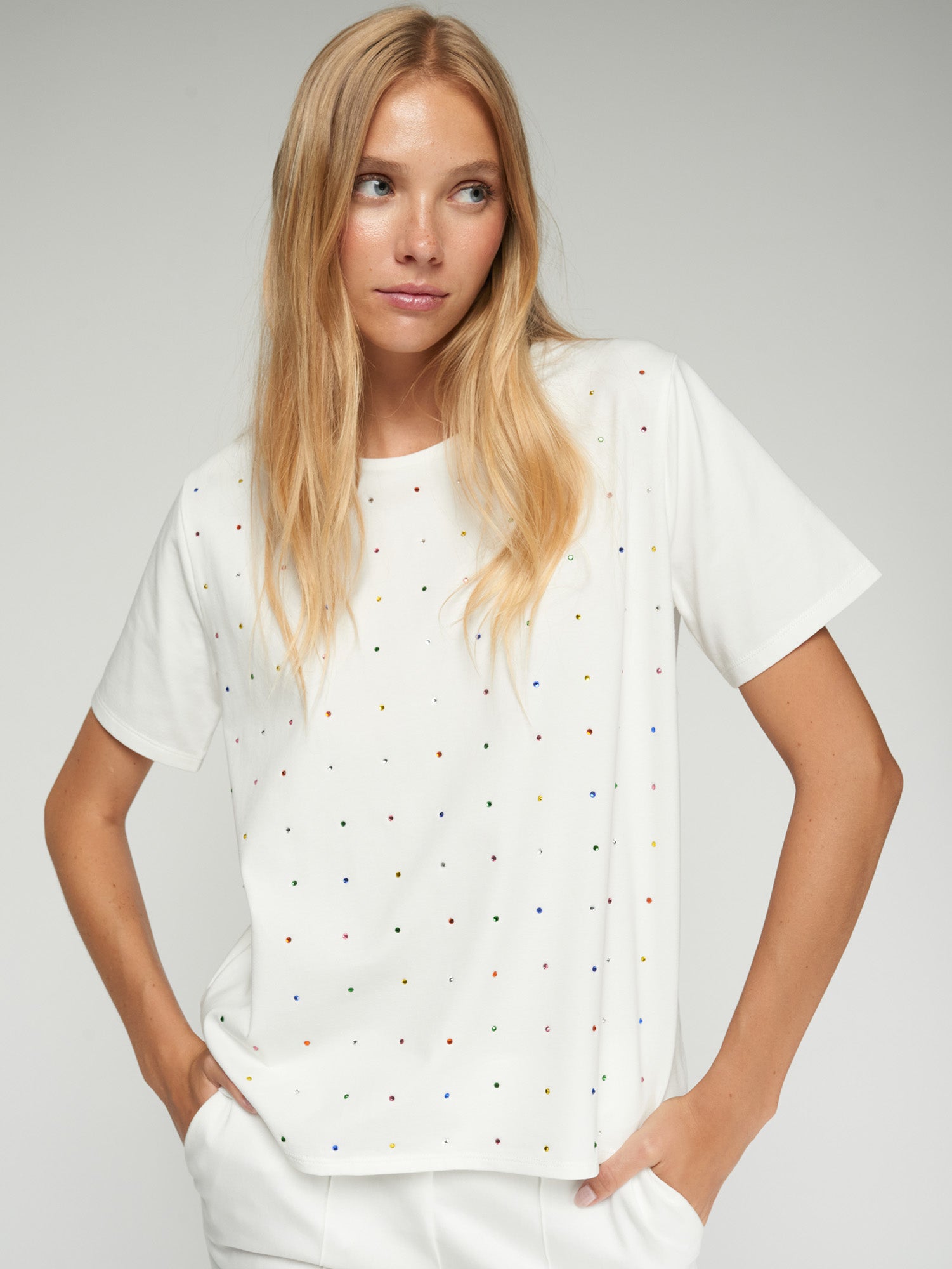 CAMISETA BLANCA  MULTICOLOR