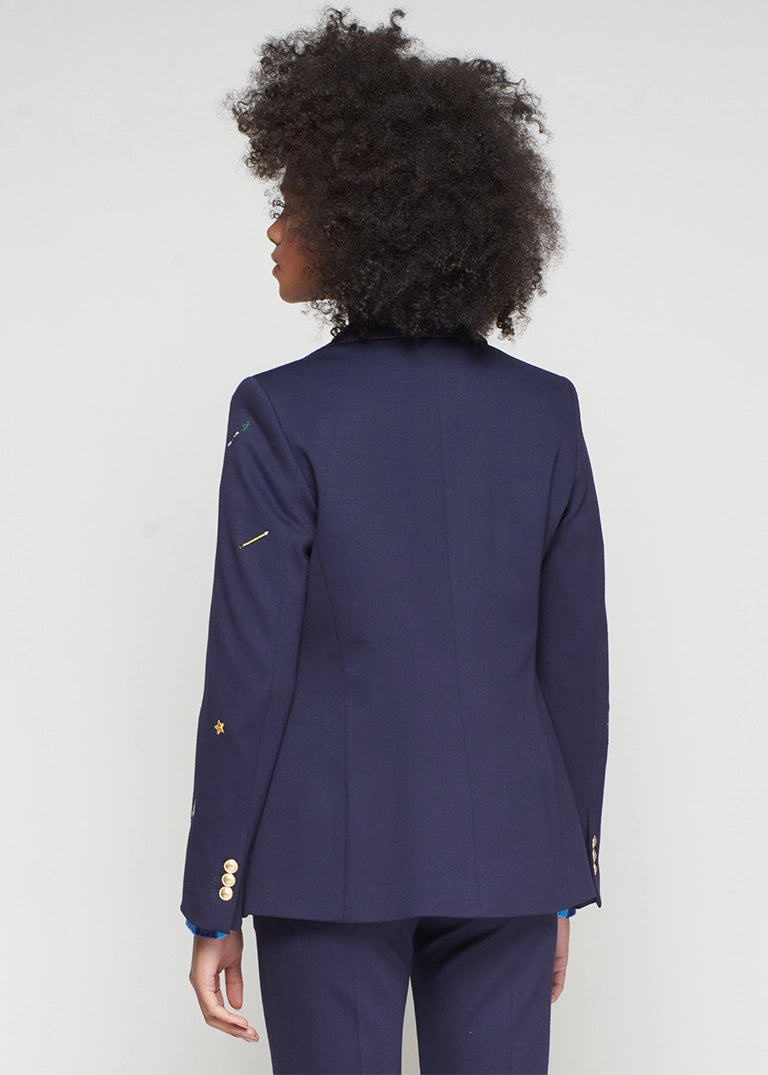 Chaqueta Marino mini bordados