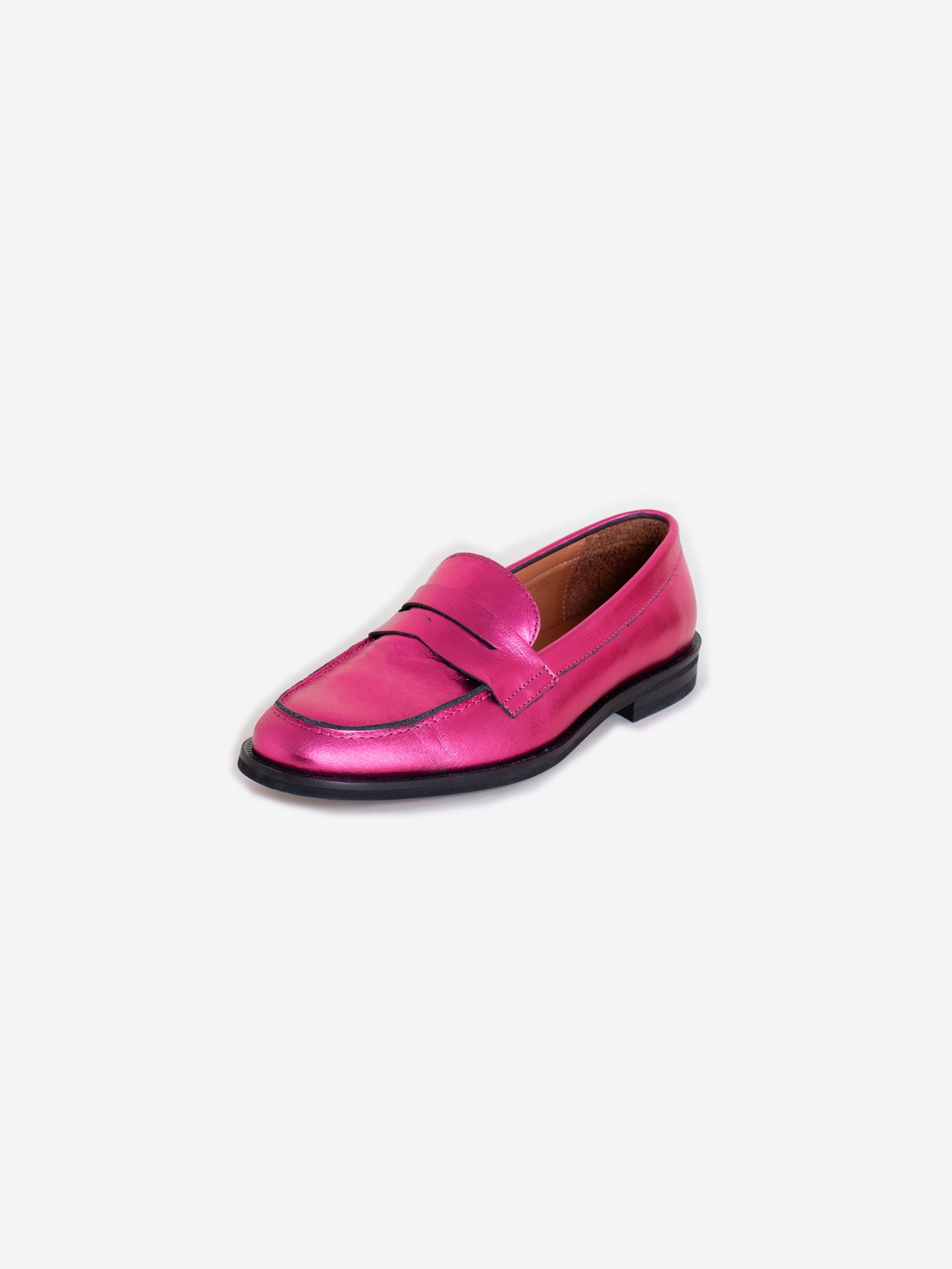 ZAPATO MOCASIN PIEL ANTIFAZ METALLIC PINK