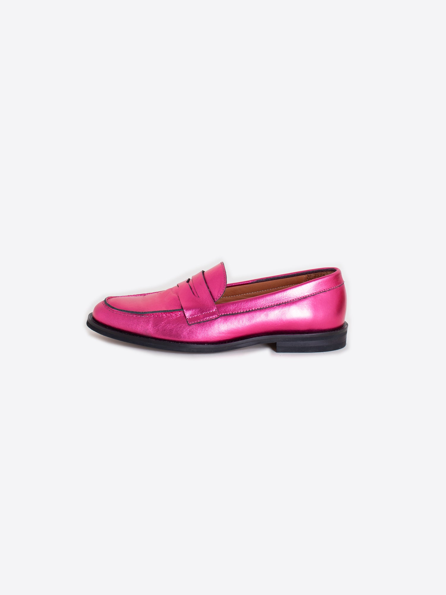 ZAPATO MOCASIN PIEL ANTIFAZ METALLIC PINK