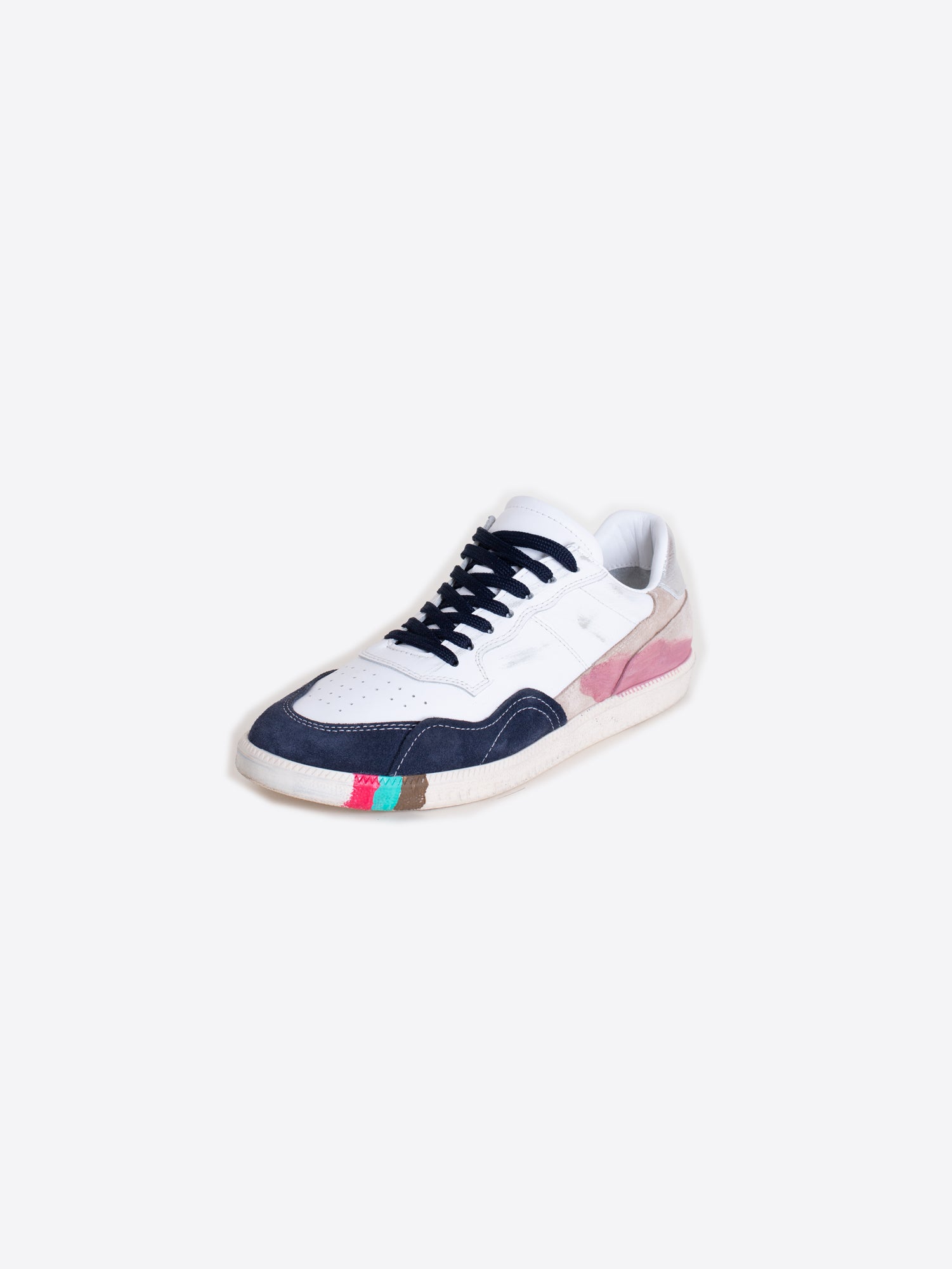 ZAPATO SNEAKER PIEL PUNTERA WHITE MIX COLOR AZUL