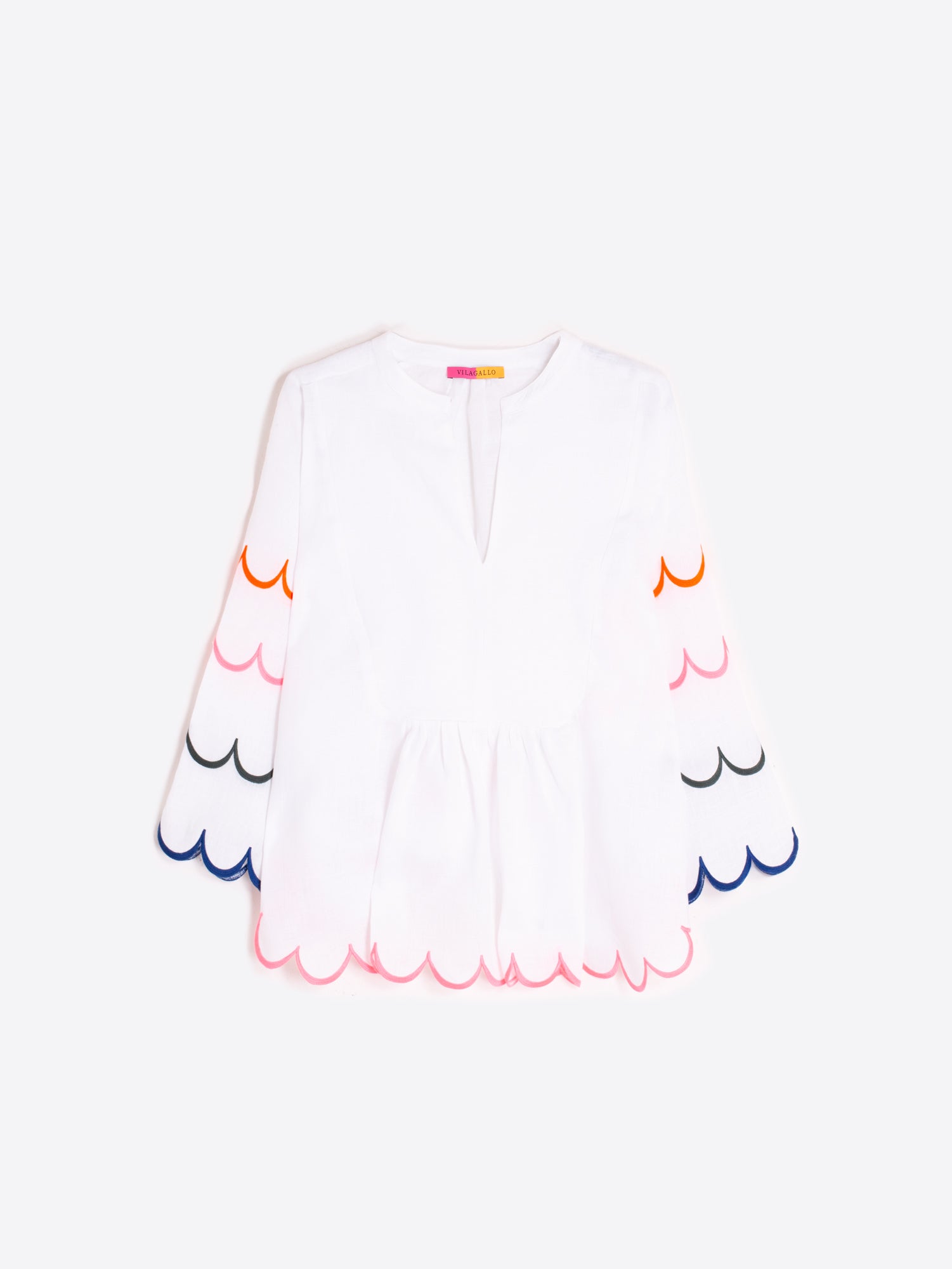 CAMISA BLANCA ONDULINA MULTICOLOR