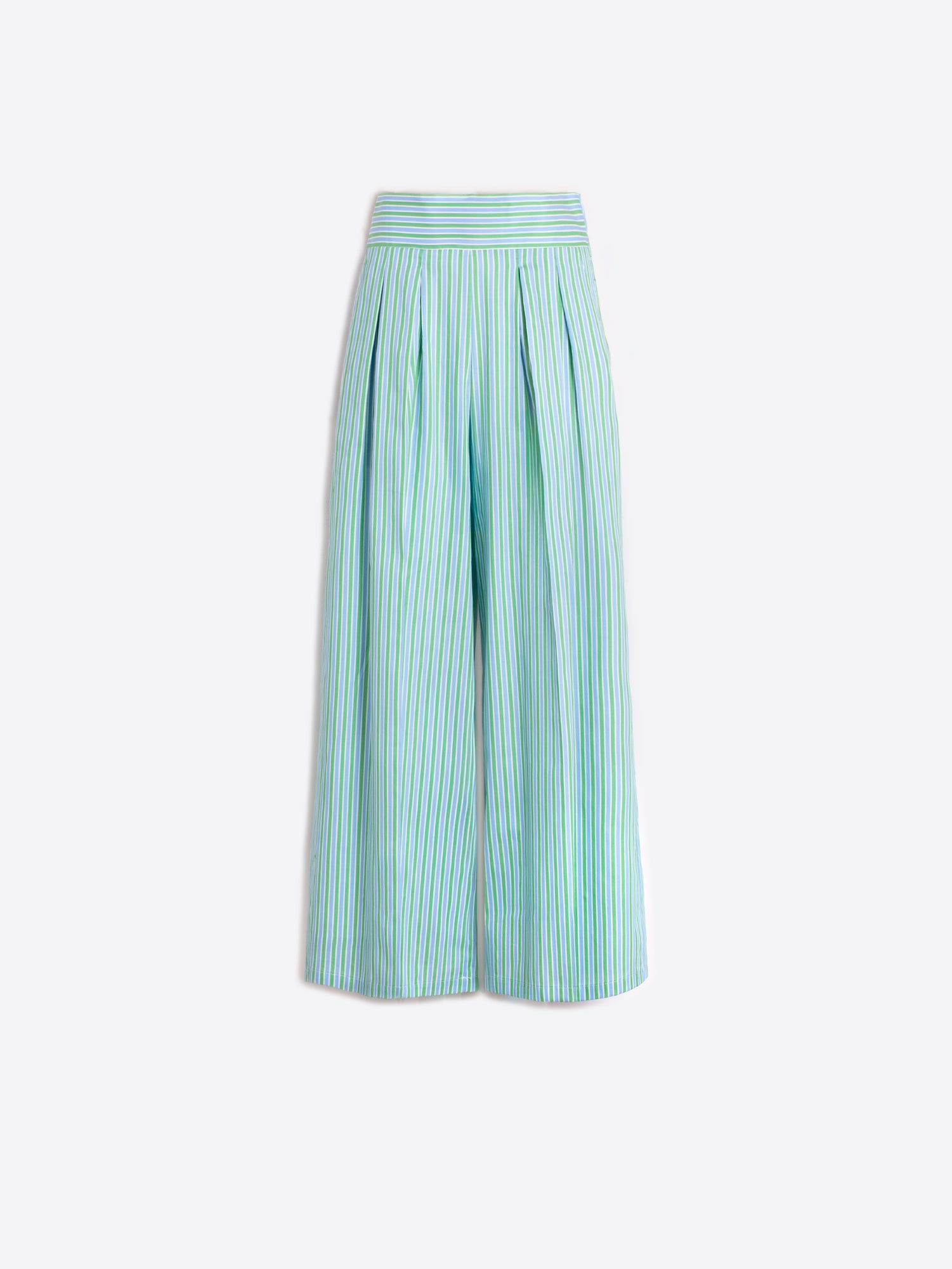 PANTALÓN CULOTTE DE RAYAS VERDES Y AZULES