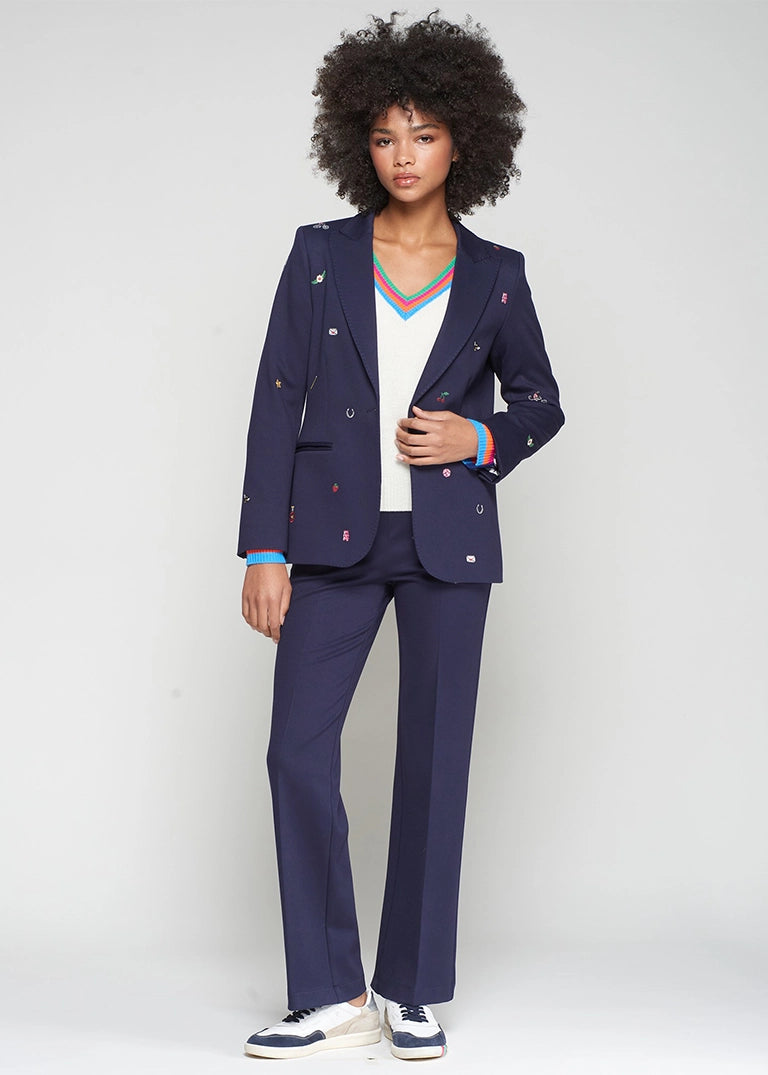 Chaqueta Marino mini bordados