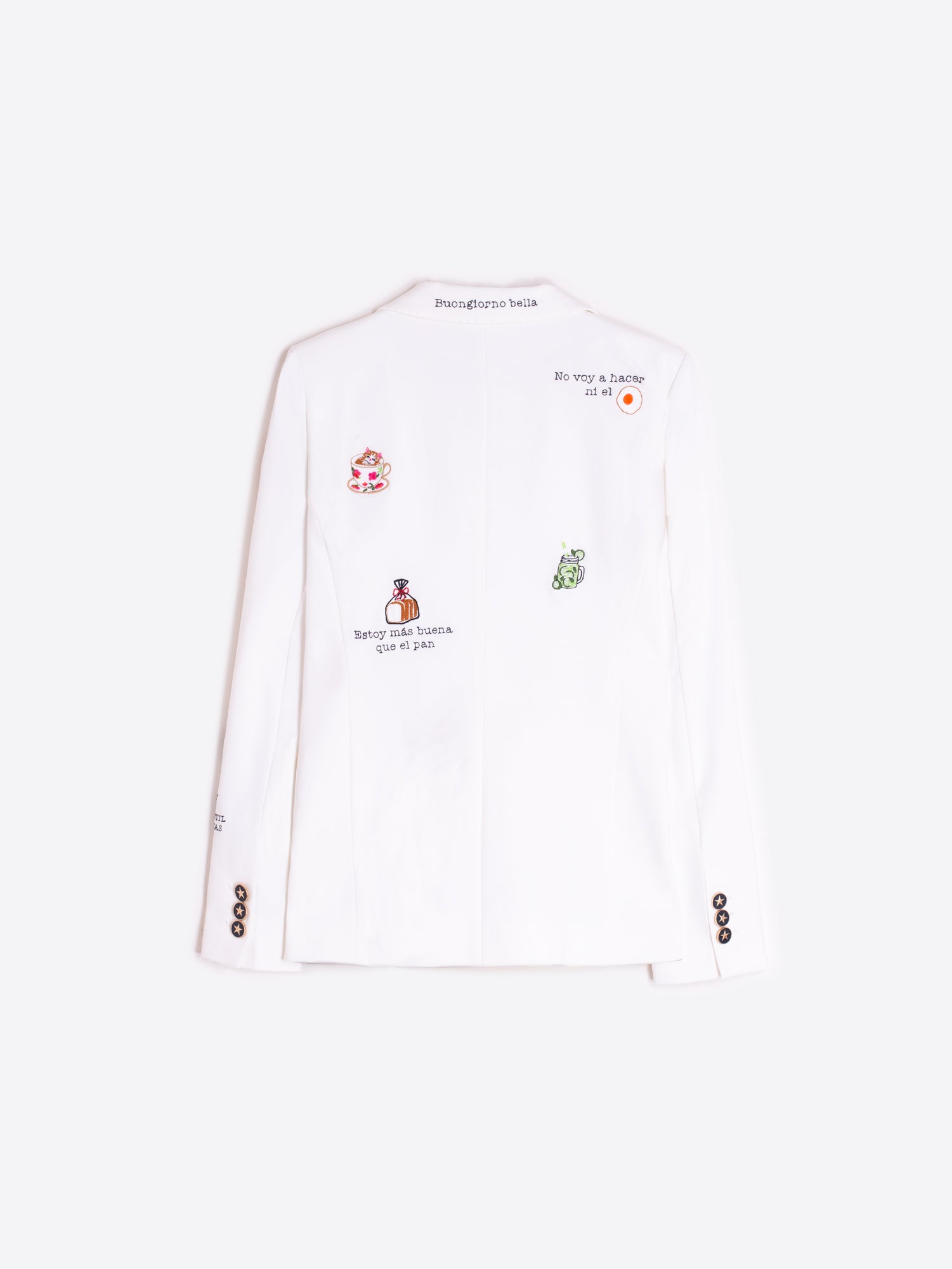 CHAQUETA BLANCA BORDADOS BONJOUR