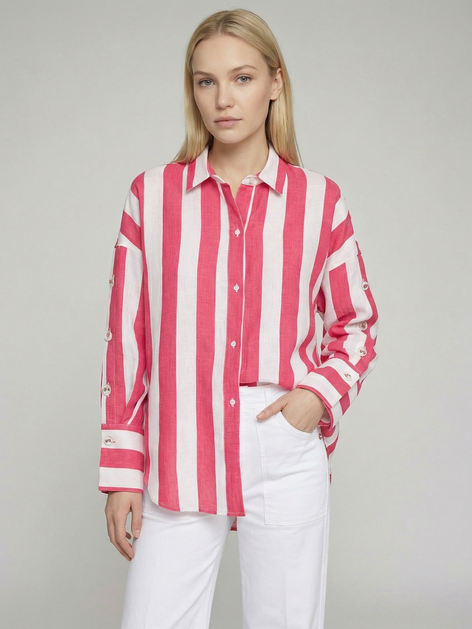 CAMISA RAYAS ROJO Y BLANCO