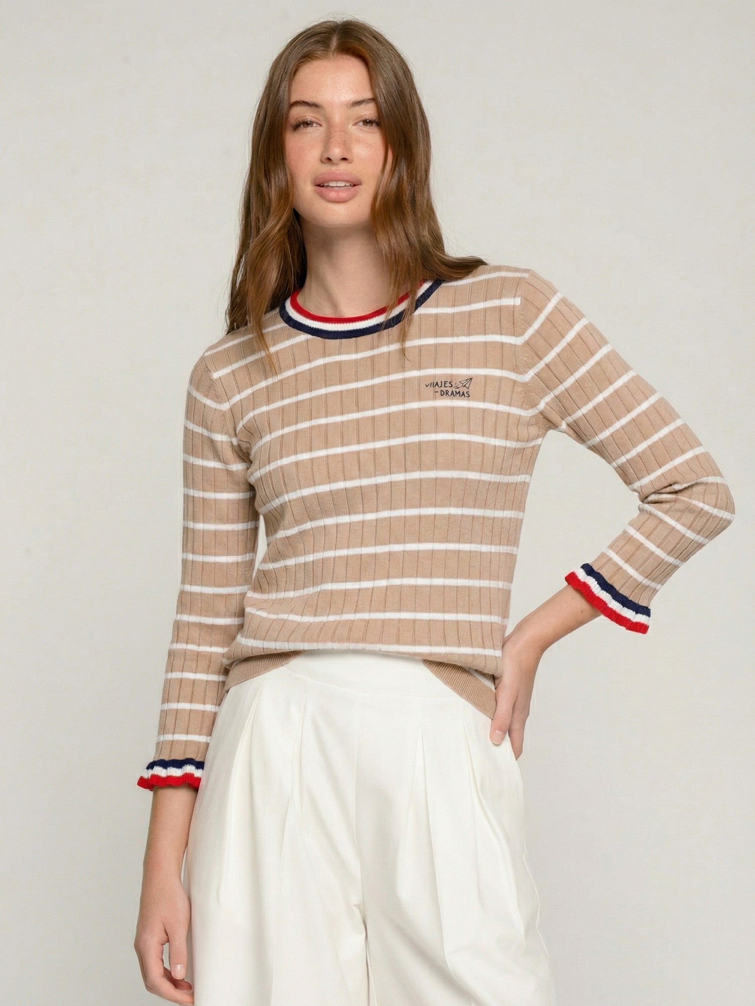 JERSEY BEIGE CANALE RAYAS