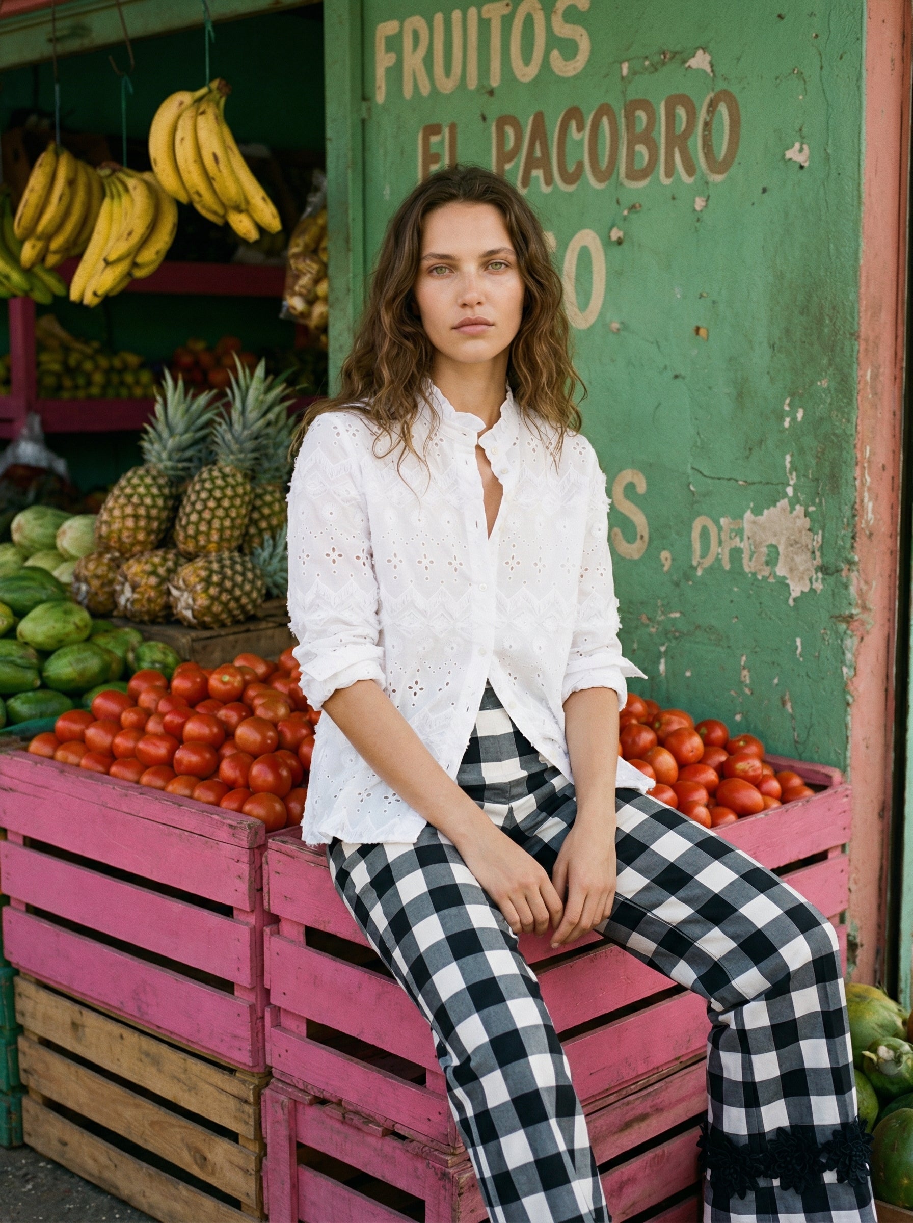 PANTALÓN VICHY BLANCO-NEGRO